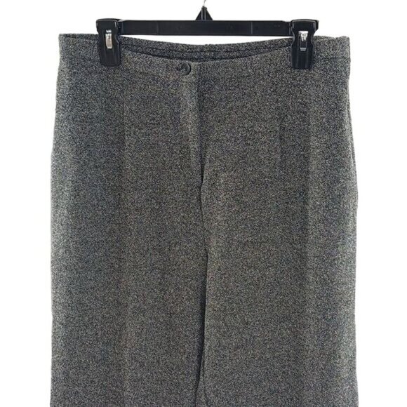 Liz Claiborne Pants Gray Tweed Wide Leg Business Slacks Womens Size Large Petite - Picture 2 of 7